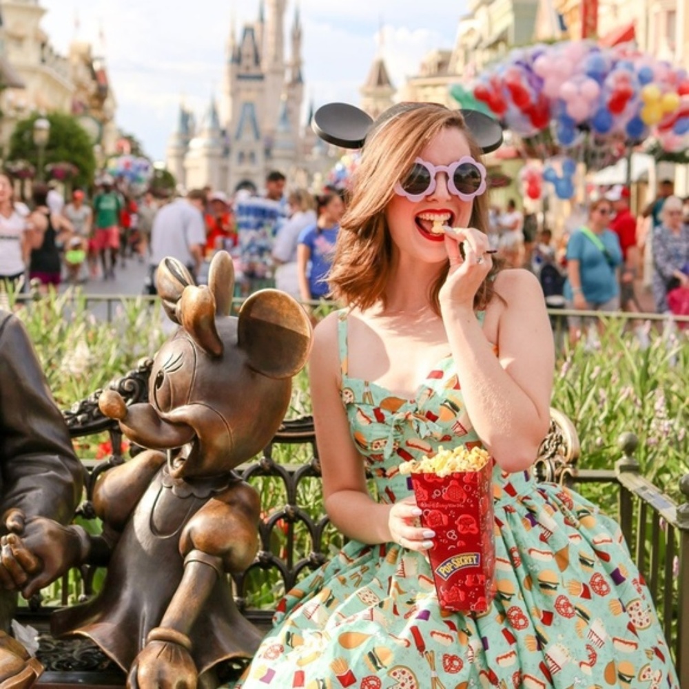 Unique Vintage 1950s Disney Food Swing Dress